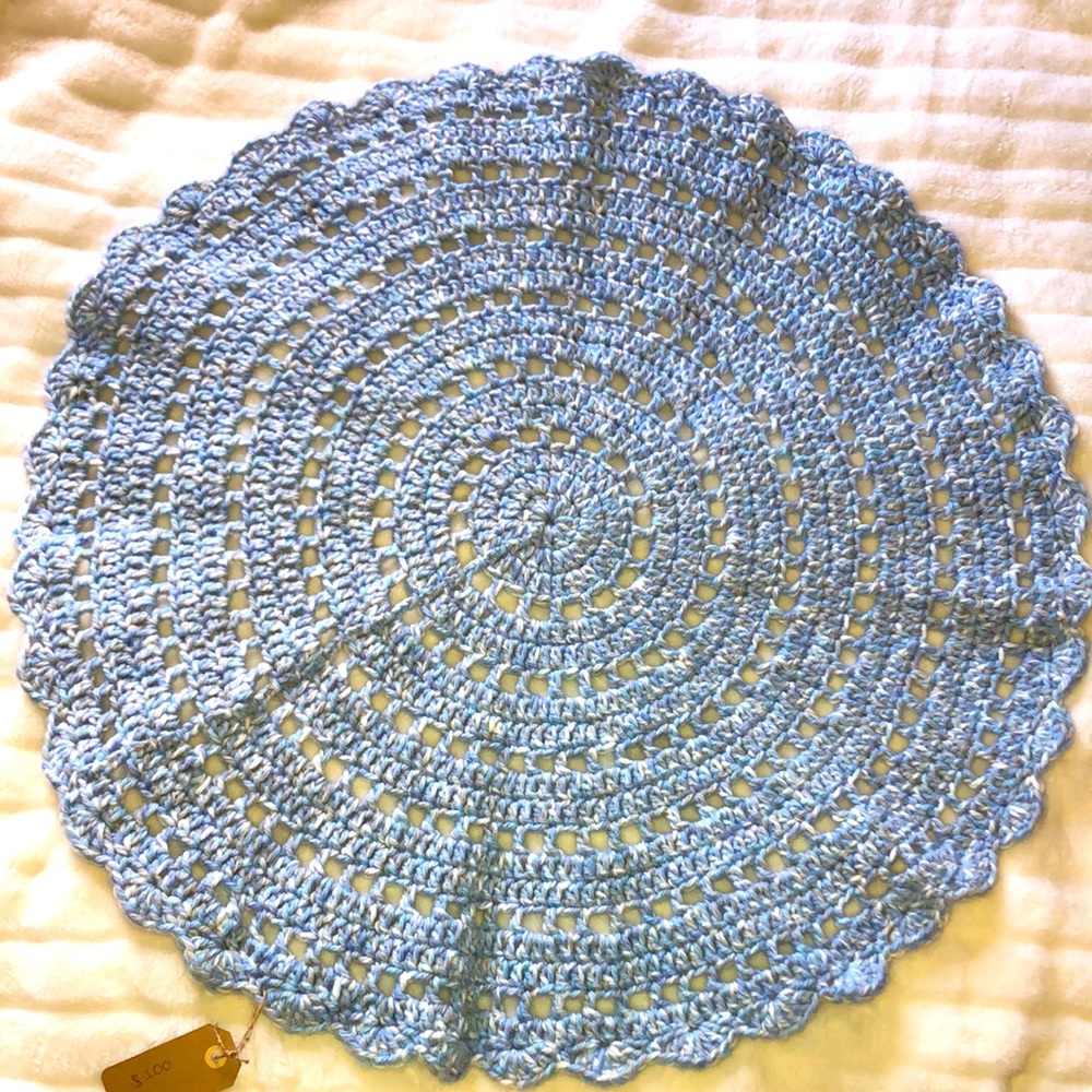 Handmade crochet mandala rug